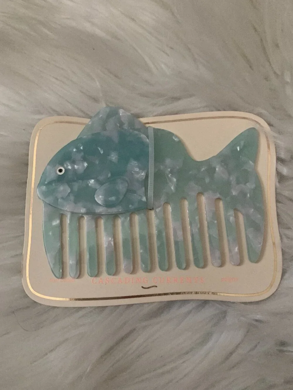 ANTHROPOLOGIE Acrylic Fish Comb in Light Blue